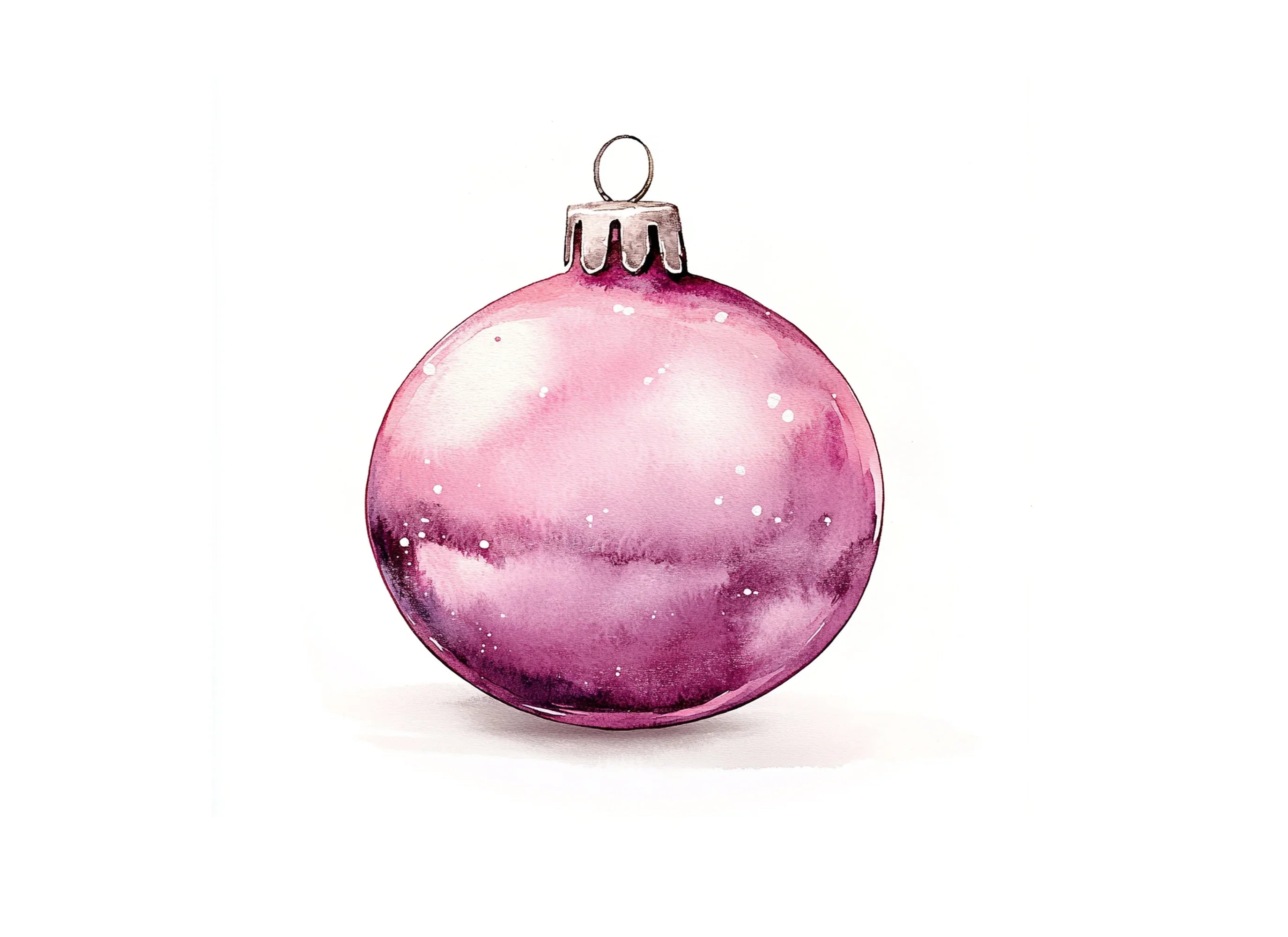 Sparkling Pink Christmas Baubles Clipart Bundle