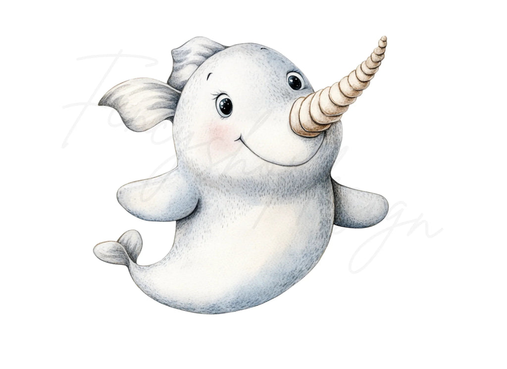 Adorable Narwhal Clipart Bundle