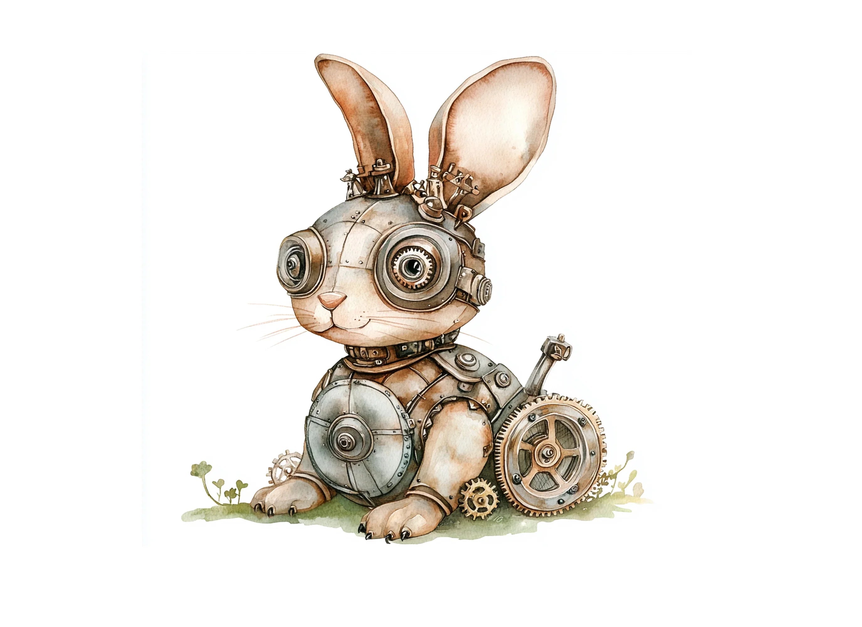 Steampunk Bunnies Clipart Bundle