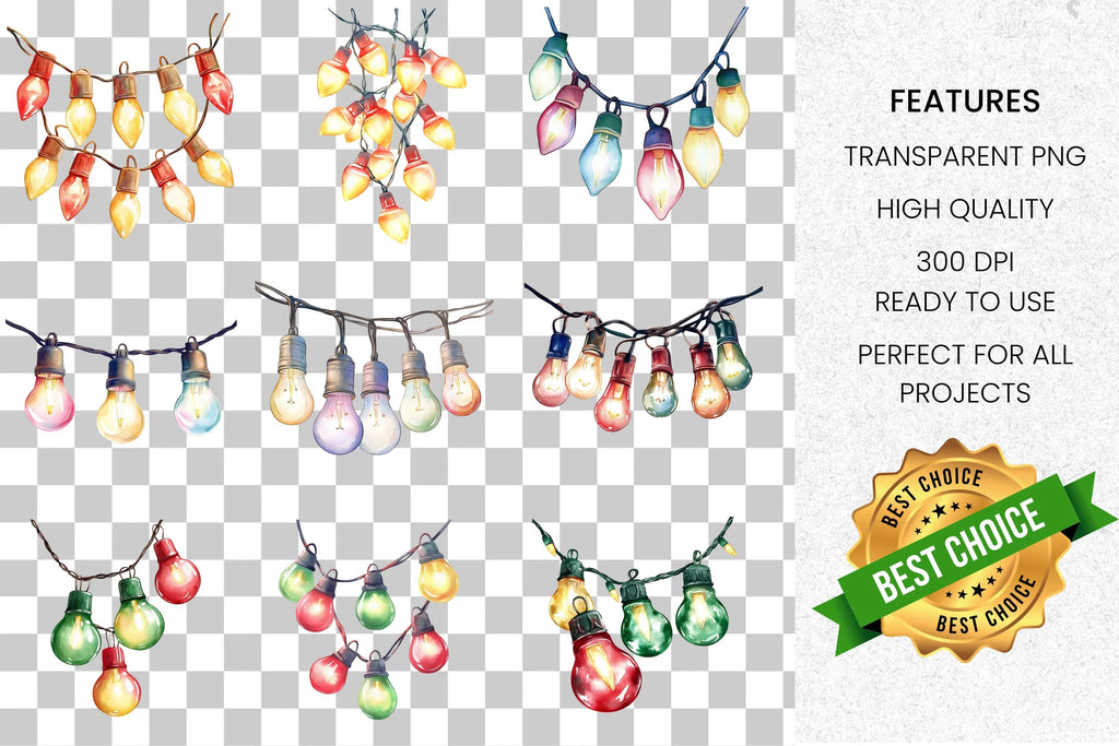 String Lights Clipart Bundle