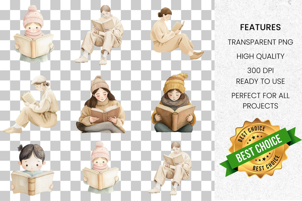 Cozy Reading Clipart Bundle