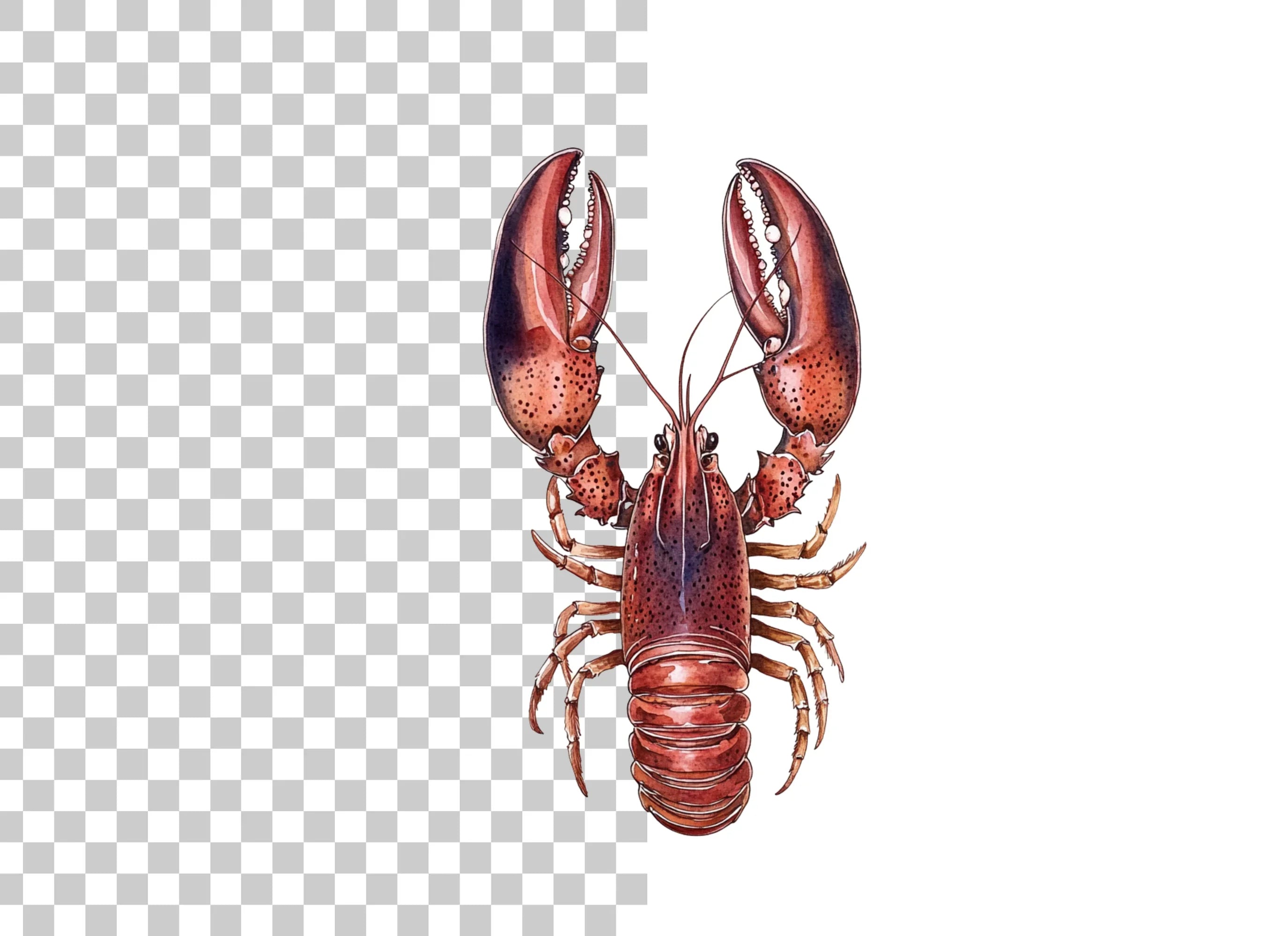 Realistic Red Lobster Clipart Bundle