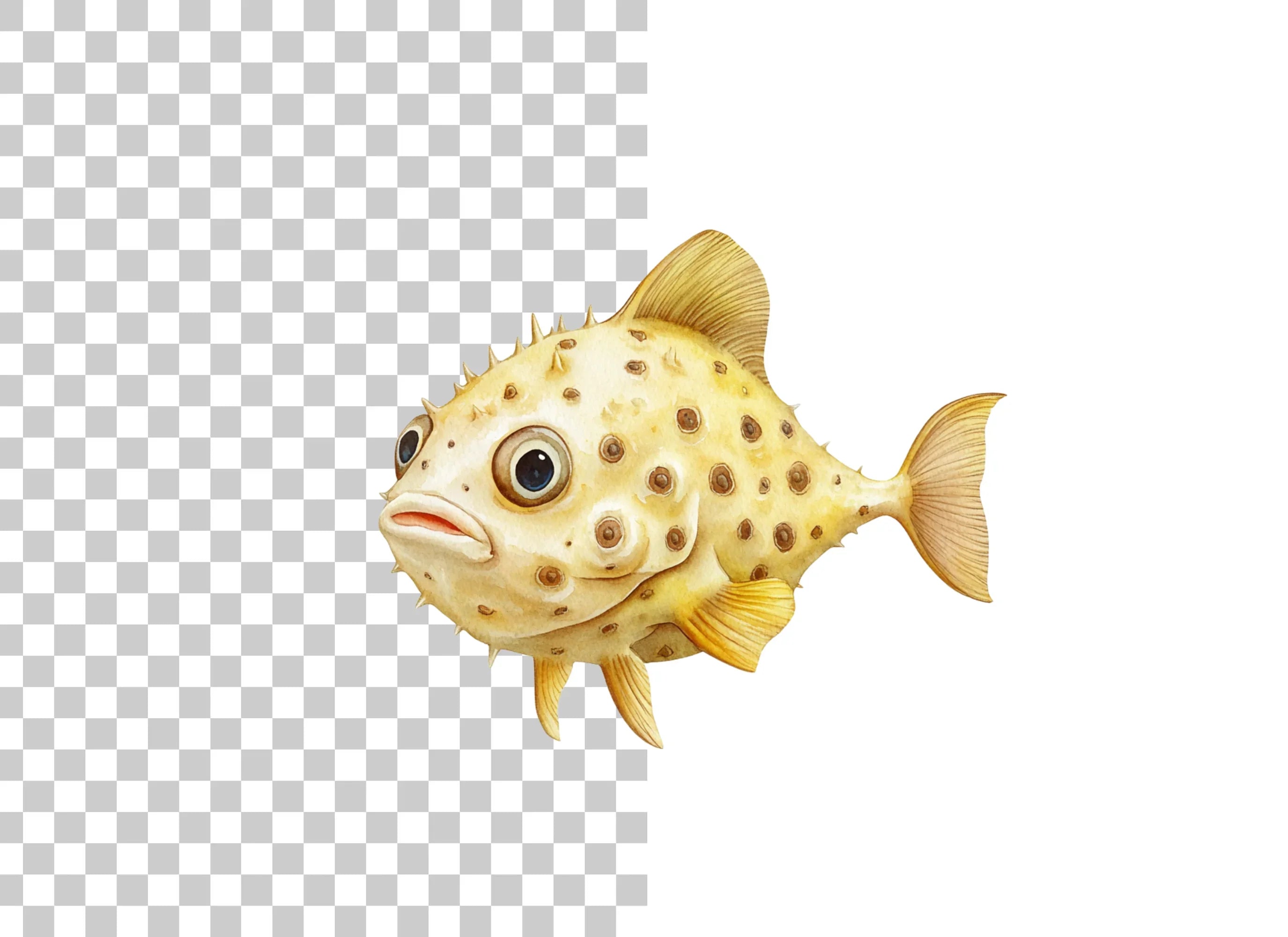 Spotted Pufferfish Clipart Bundle