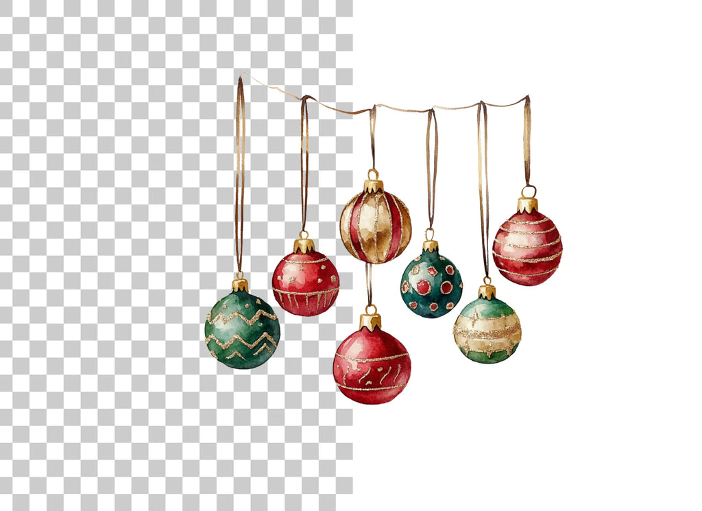 Christmas Ornaments Clipart Bundle