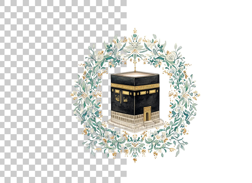 Kaaba Floral Wreath Clipart Bundle