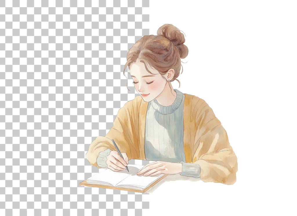 Girls Writing Clipart Bundle