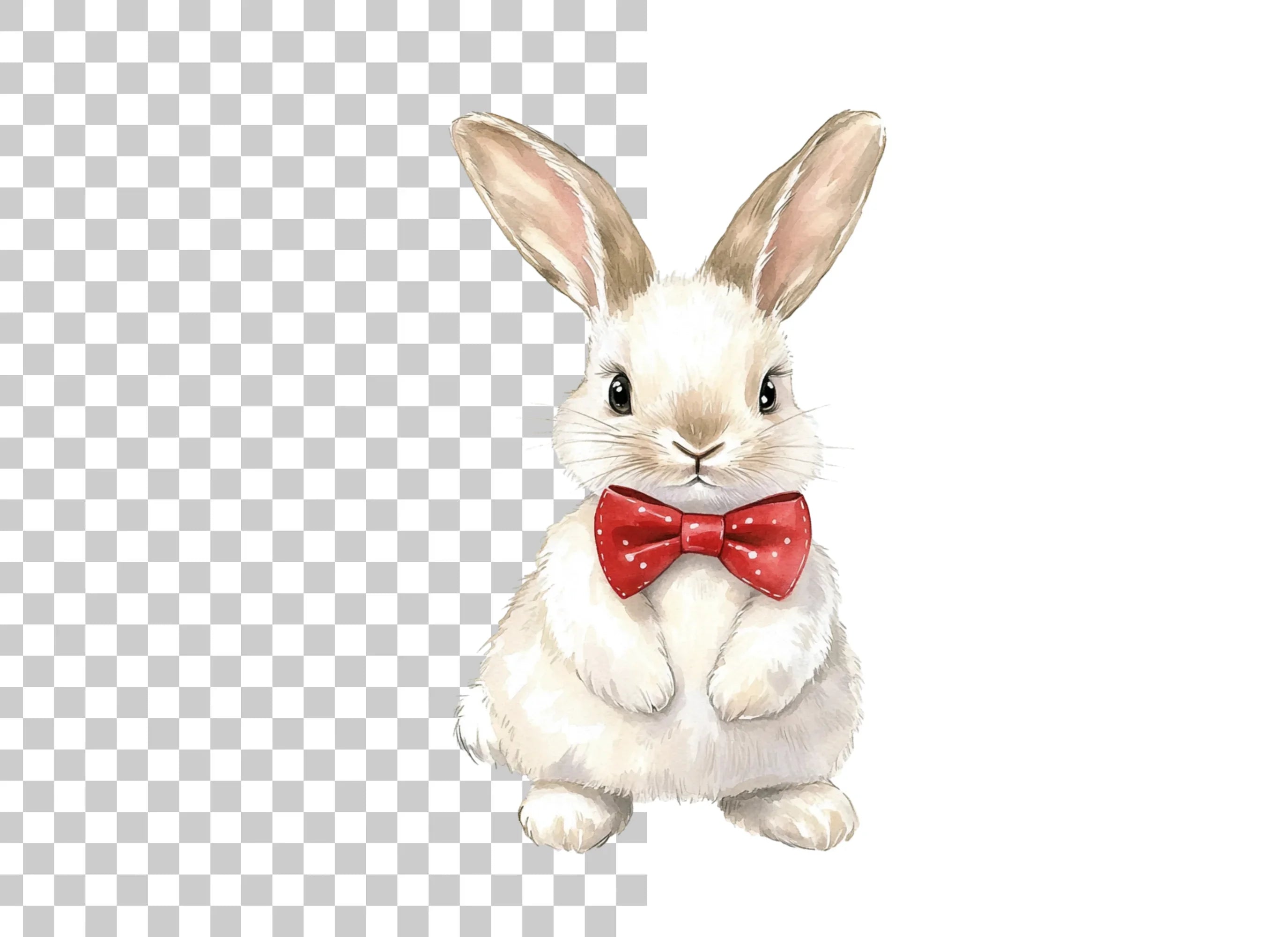 Charming Bunny with Bow Tie Clipart Bundle