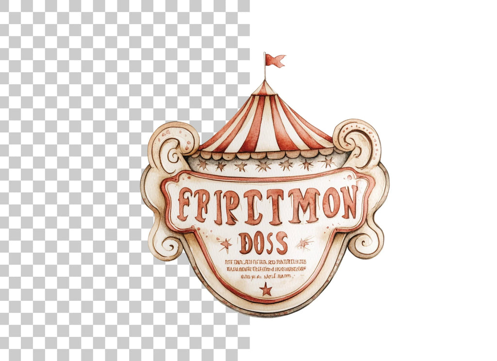 Retro Circus Tent Sign Clipart Bundle