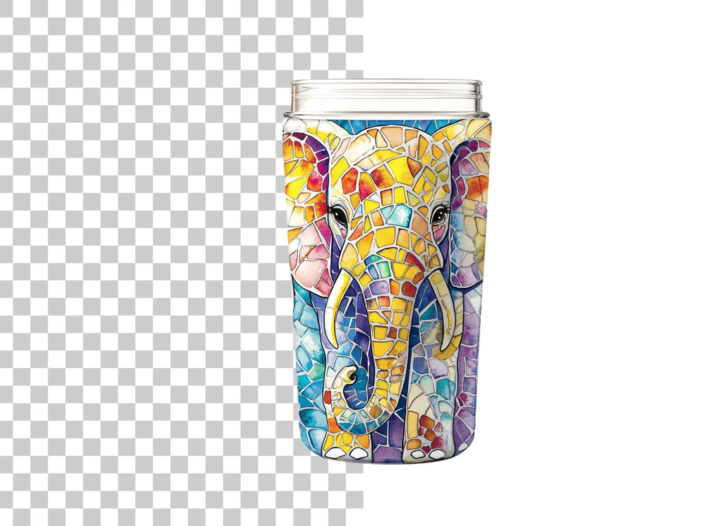 Mosaic Elephant Tumbler Clipart Bundle