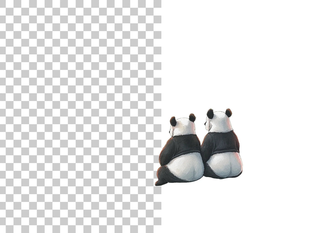 Adorable Pandas Looking Away Clipart Bundle