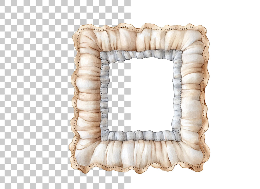 Soft Ruffled Fabric Frame Clipart Bundle