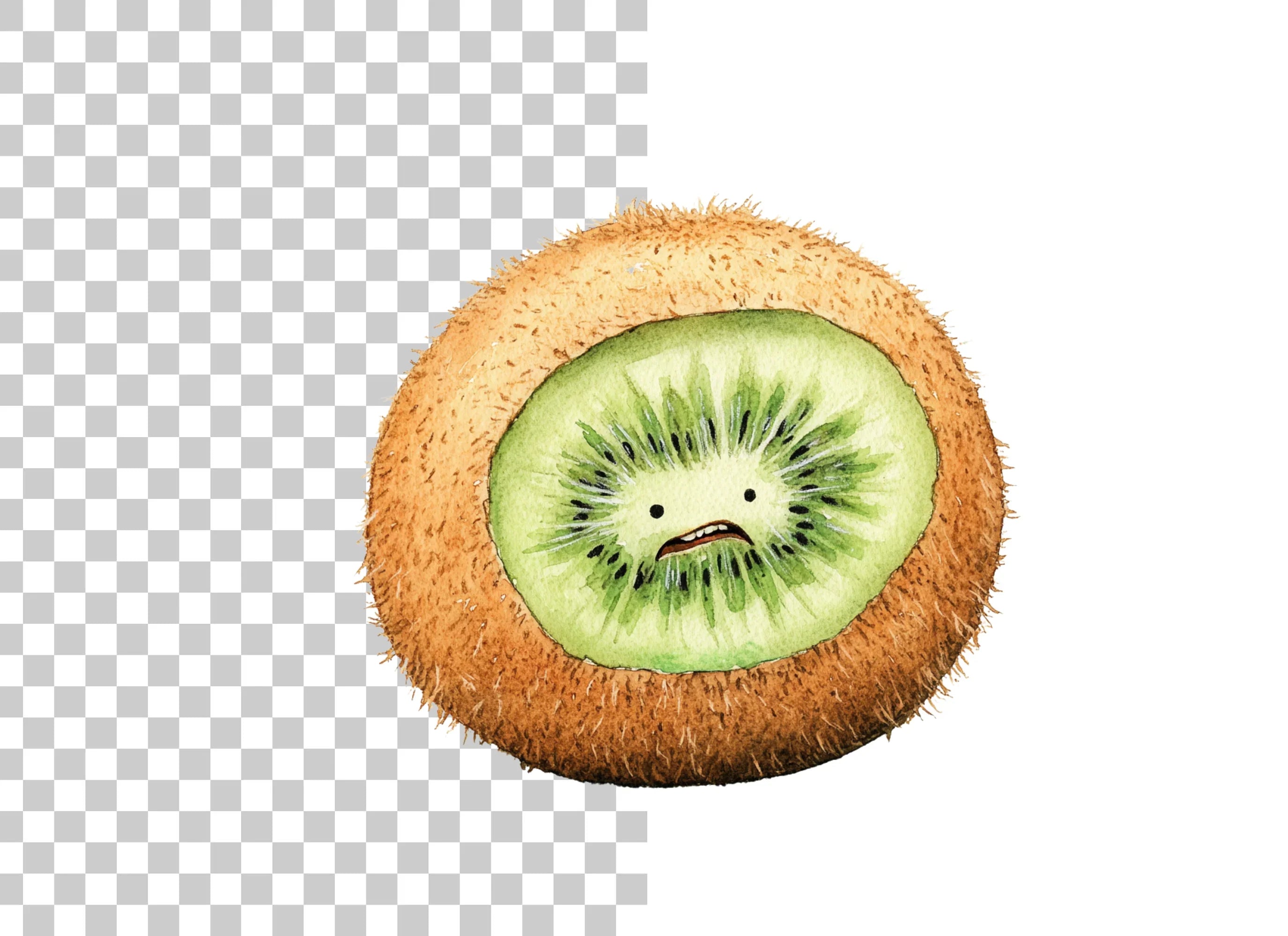 Sad Kiwi Fruit Clipart Bundle