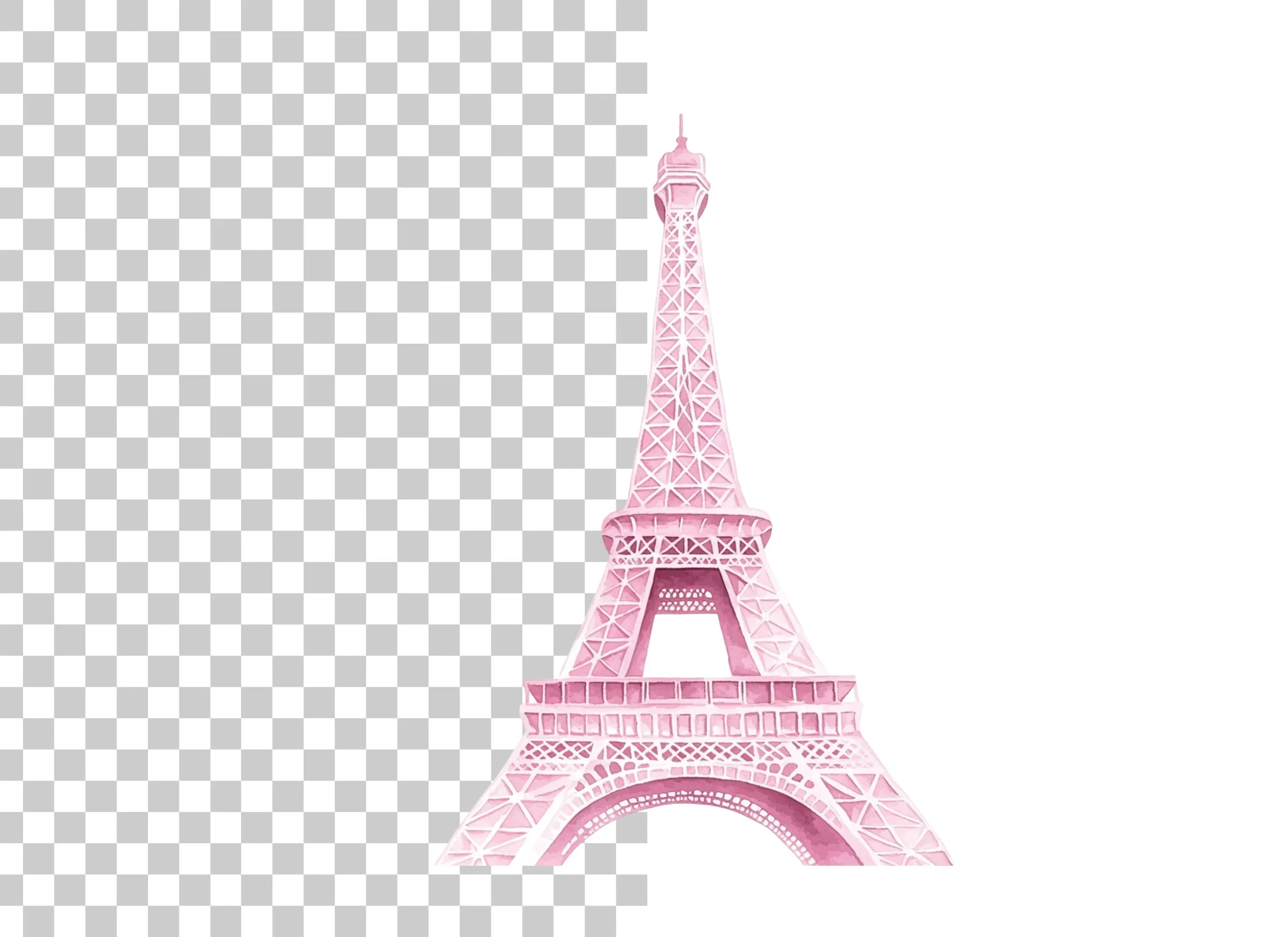 Pink Eiffel Tower Clipart Bundle