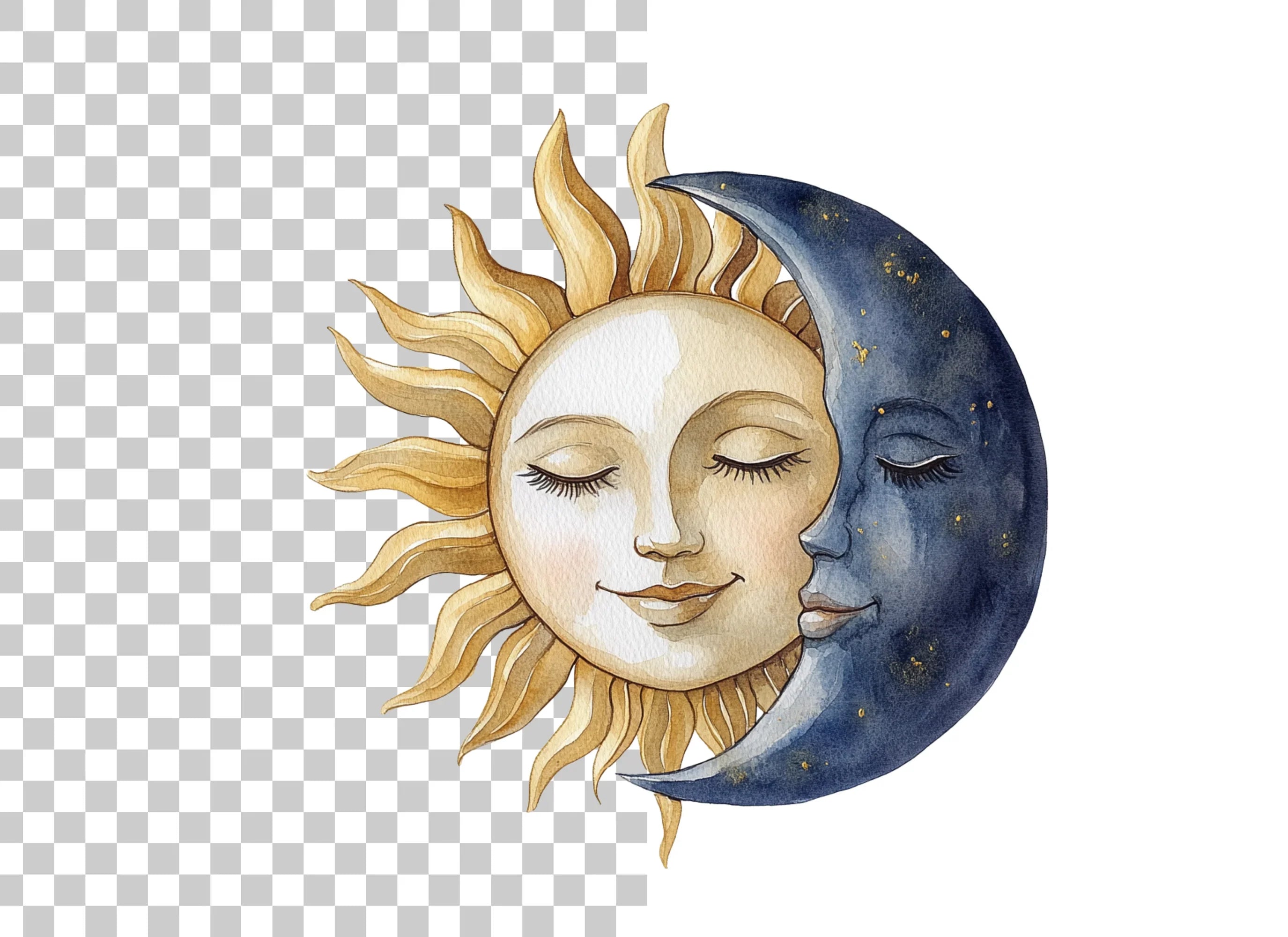 Sun and Moon Celestial Clipart Bundle