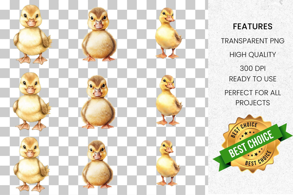 Adorable Baby Ducklings Clipart Bundle