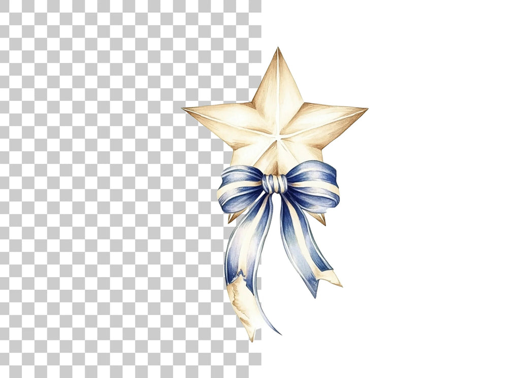 Patriotic Star Bow Clipart Bundle