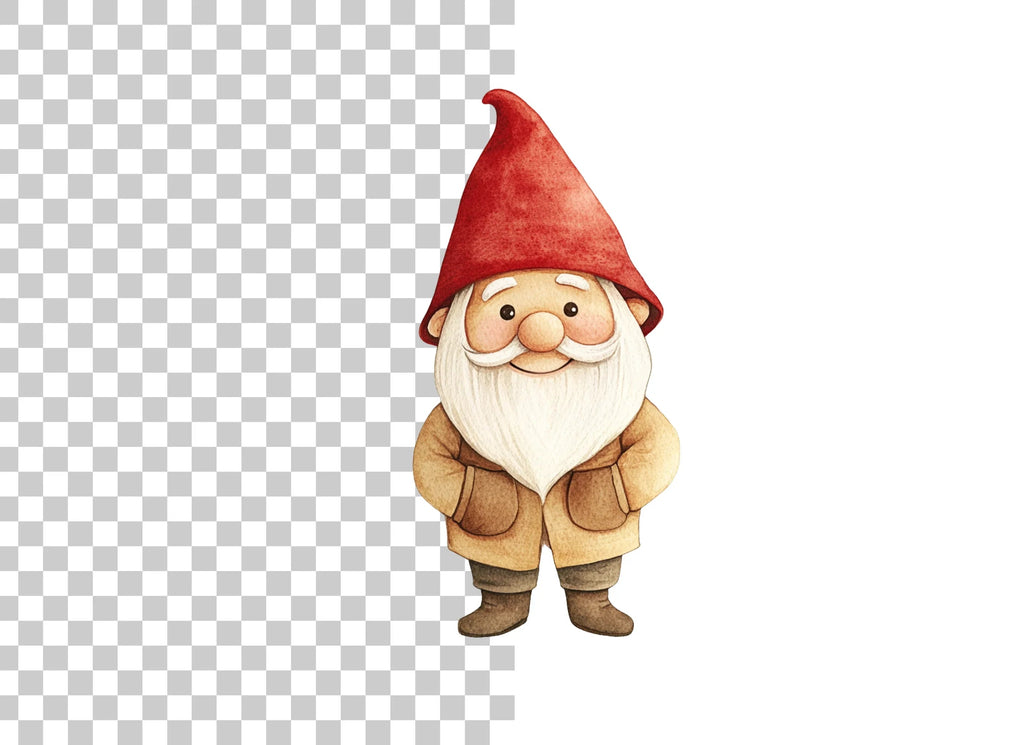 Adorable Red Hat Gnomes Clipart Bundle