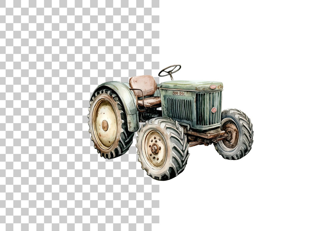 Vintage Farm Tractor Clipart Bundle