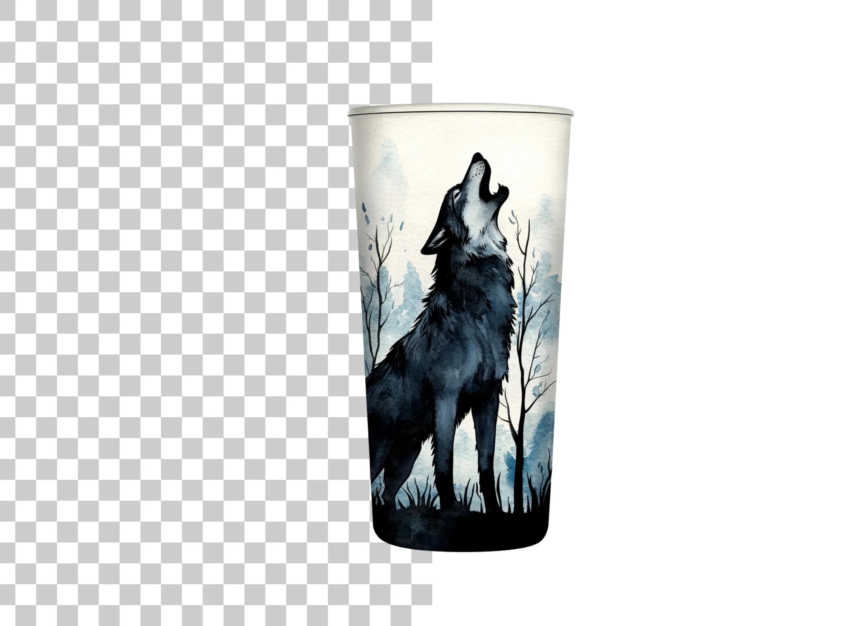 Howling Wolf Tumbler Clipart Bundle