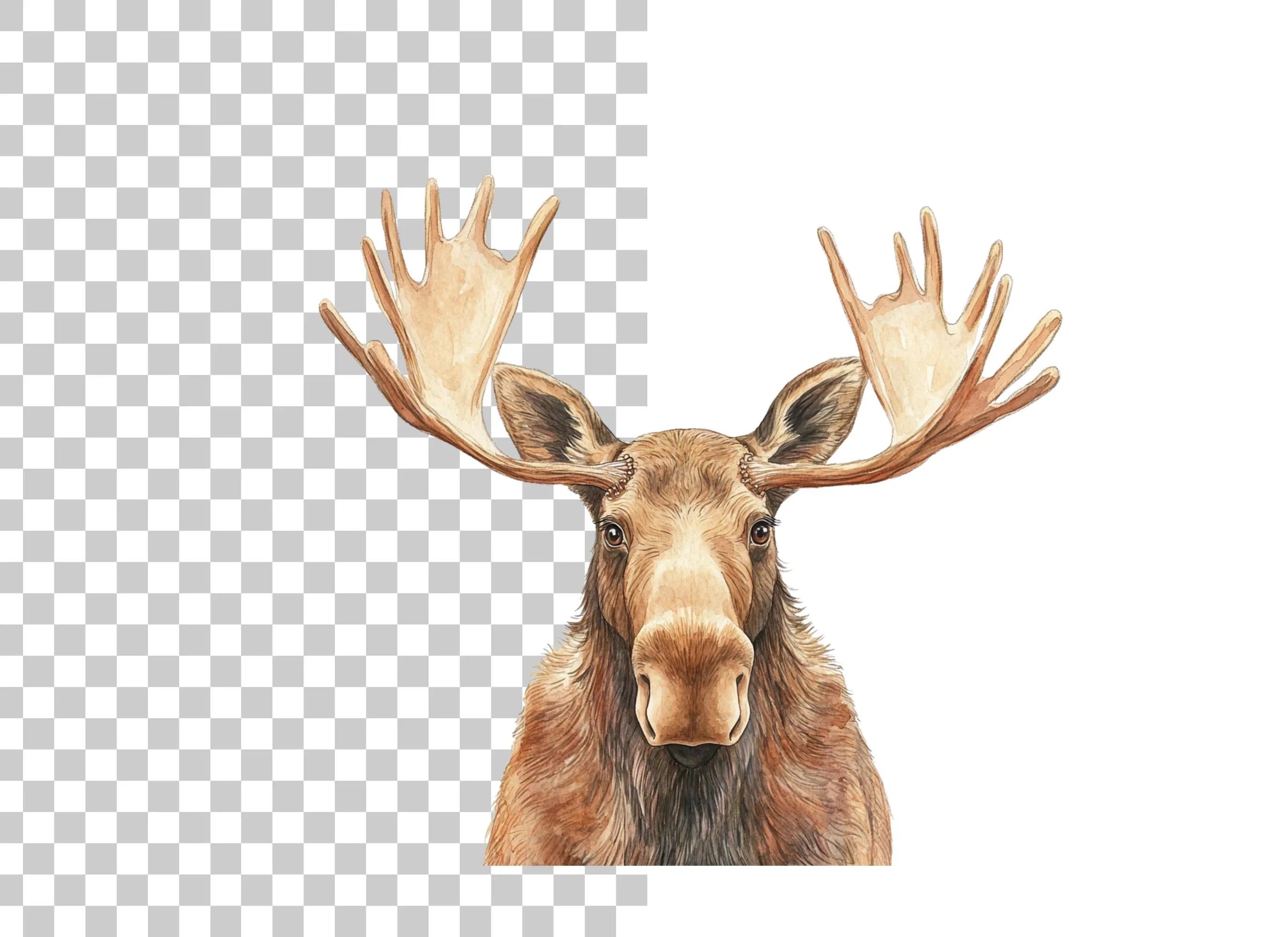 Majestic Moose Head Clipart Bundle