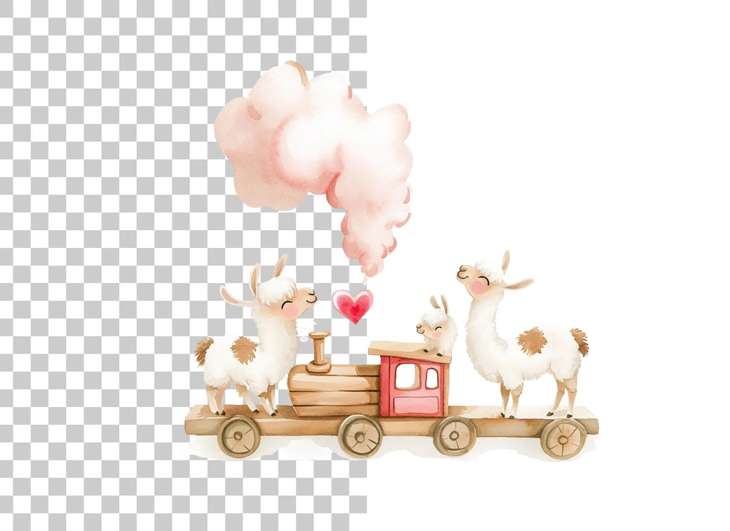 Llama Train Adventure Clipart Bundle