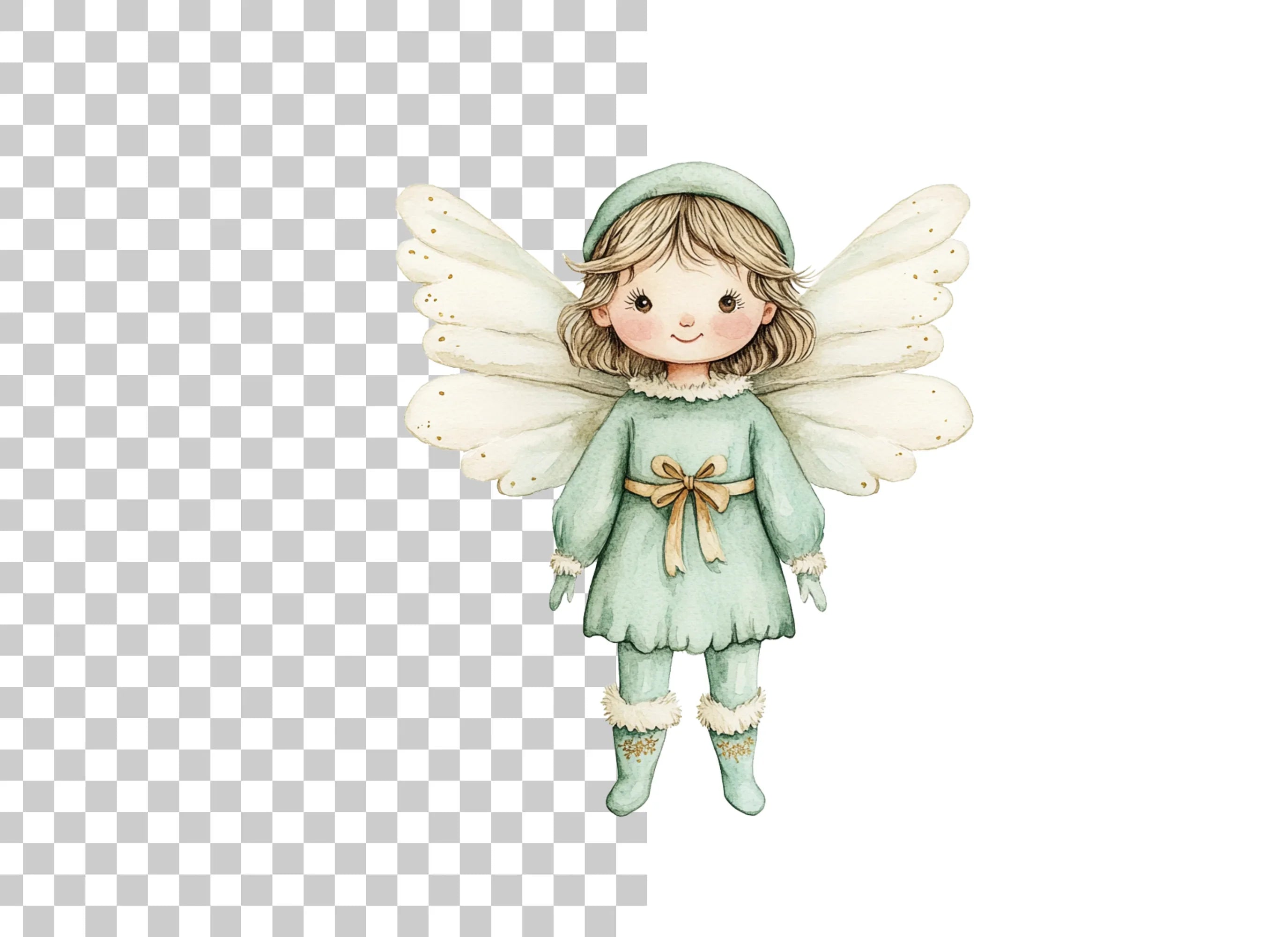 Cute Winter Fairy Clipart Bundle