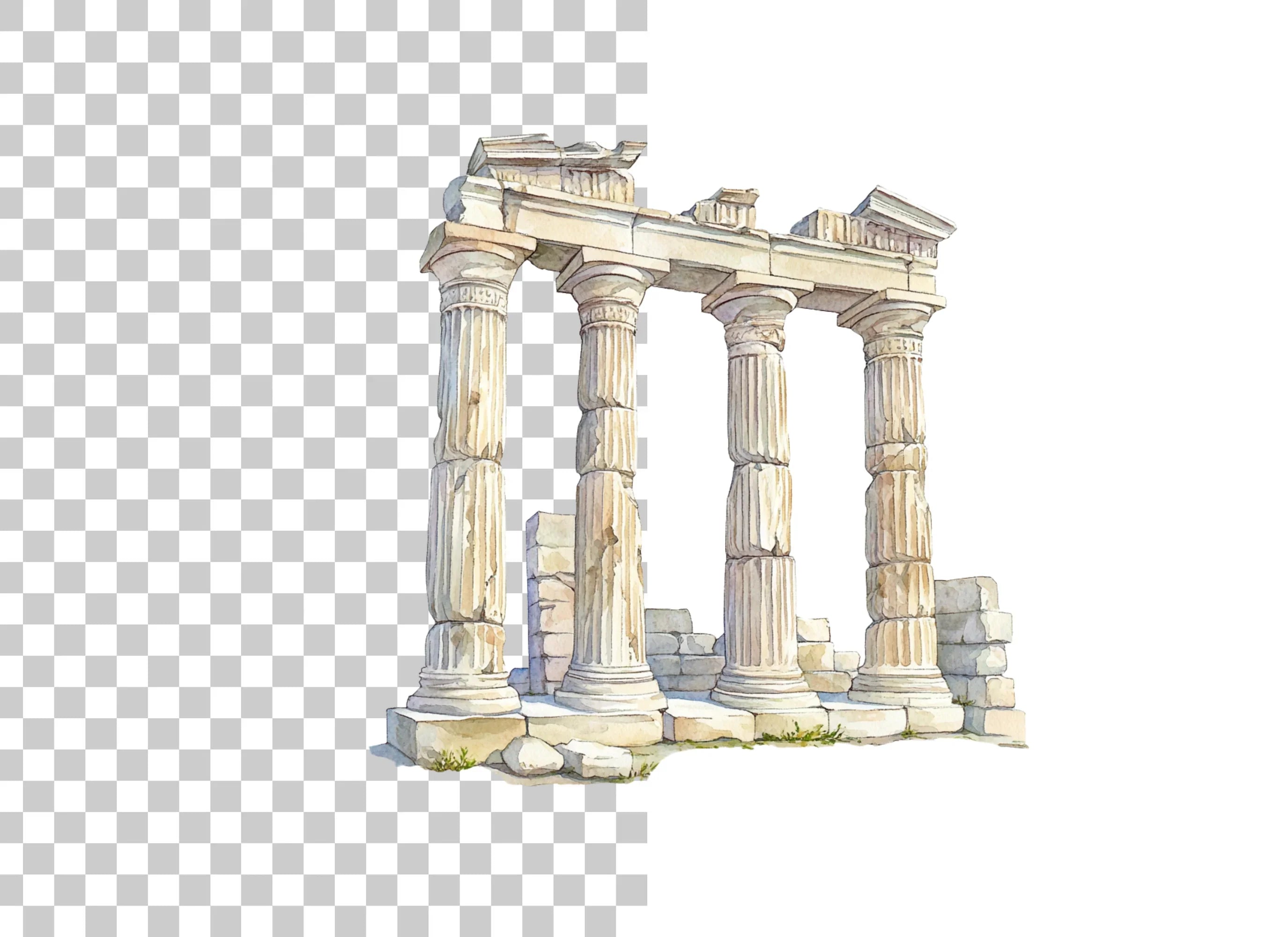 Ancient Roman and Greek Columns Clipart Bundle