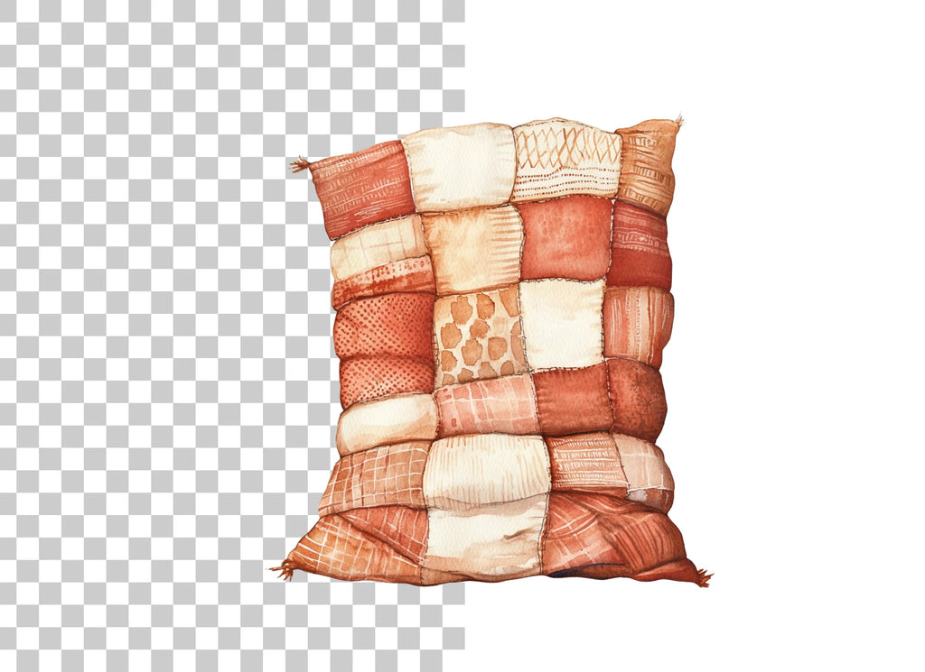Cozy Patchwork Pillow Clipart Bundle