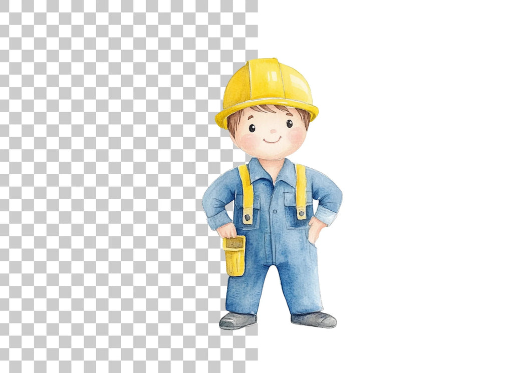 Cute Construction Worker Clipart Bundle