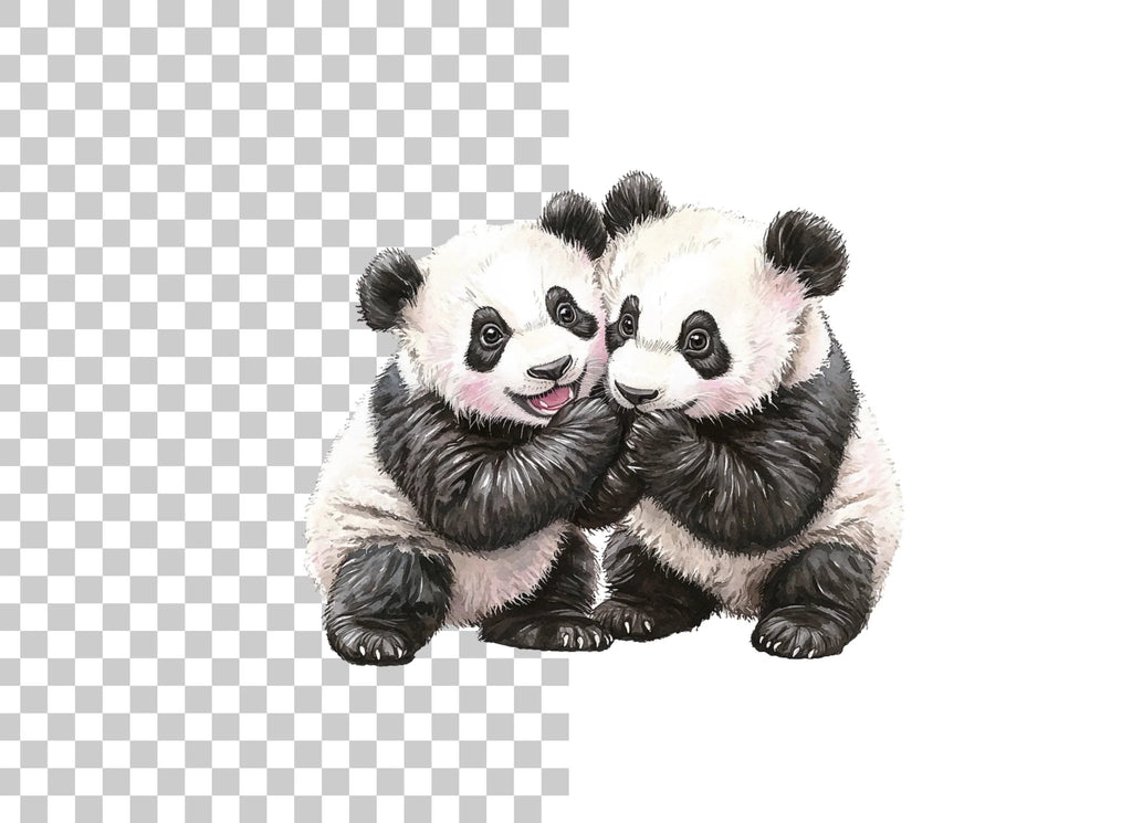 Adorable Baby Panda Friends Clipart Bundle