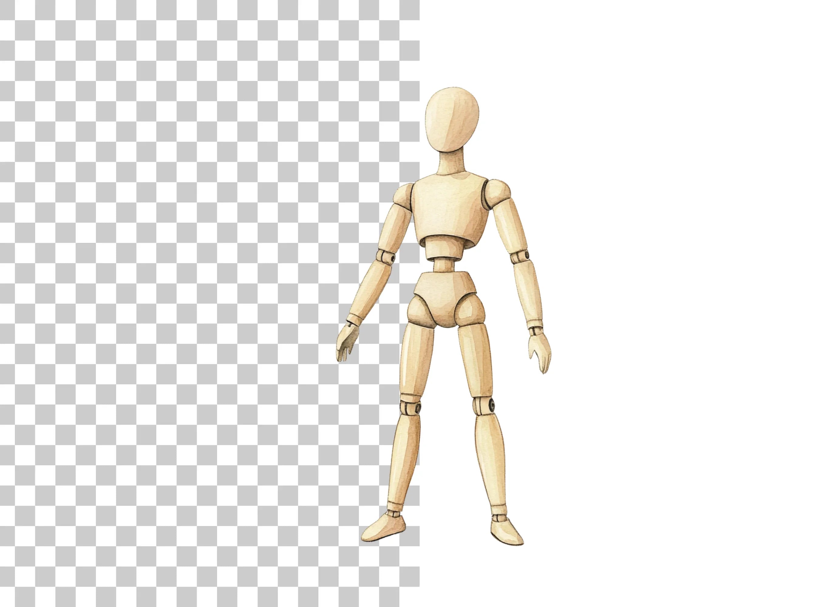 Wooden Mannequin Pose Figure Clipart Bundle