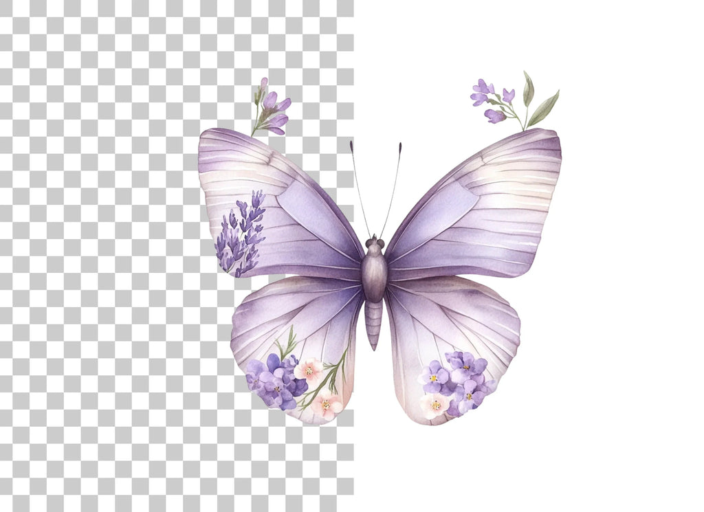 Butterfly Floral Wings Clipart Bundle