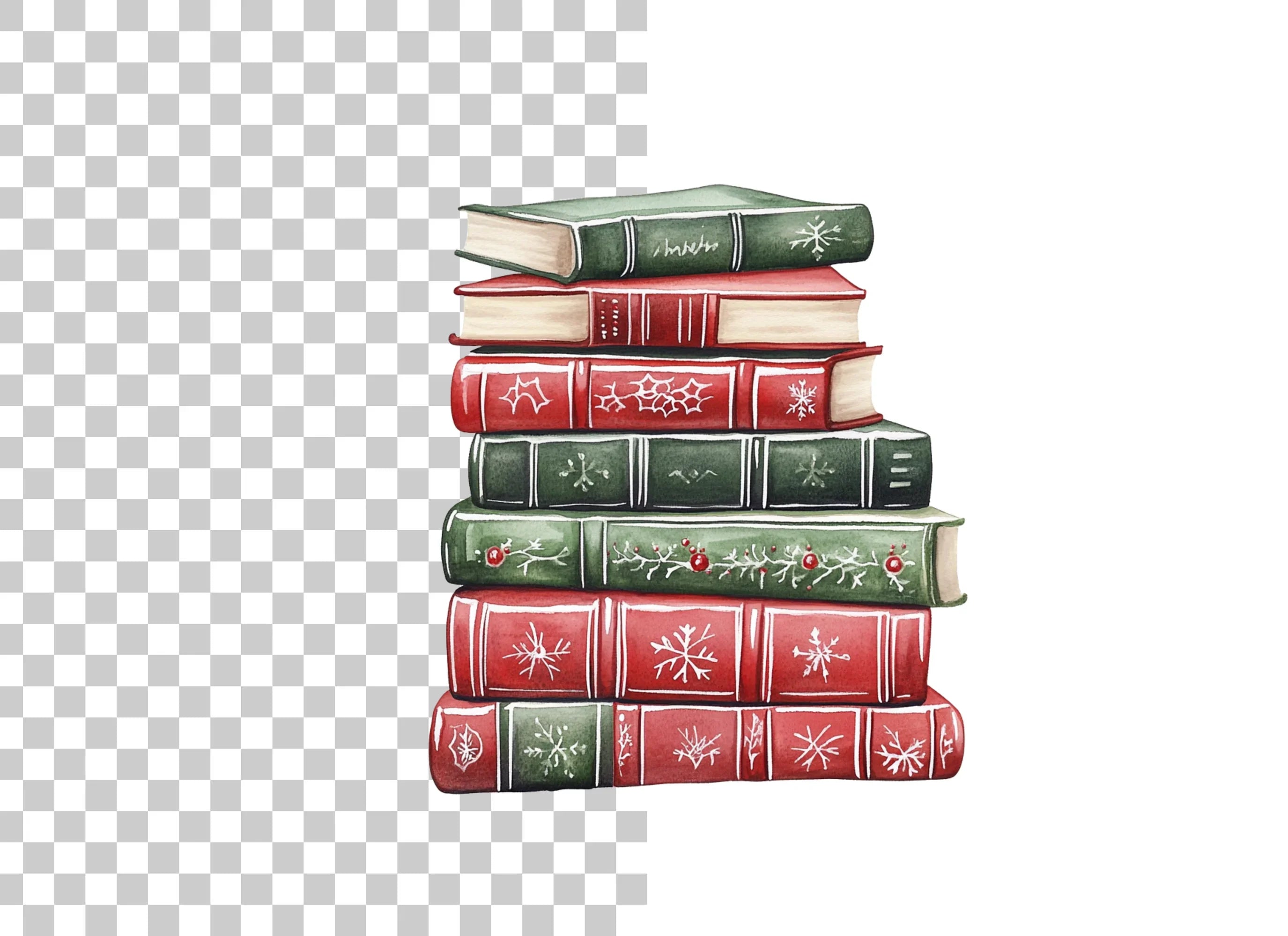 Christmas Books Stack Clipart Bundle