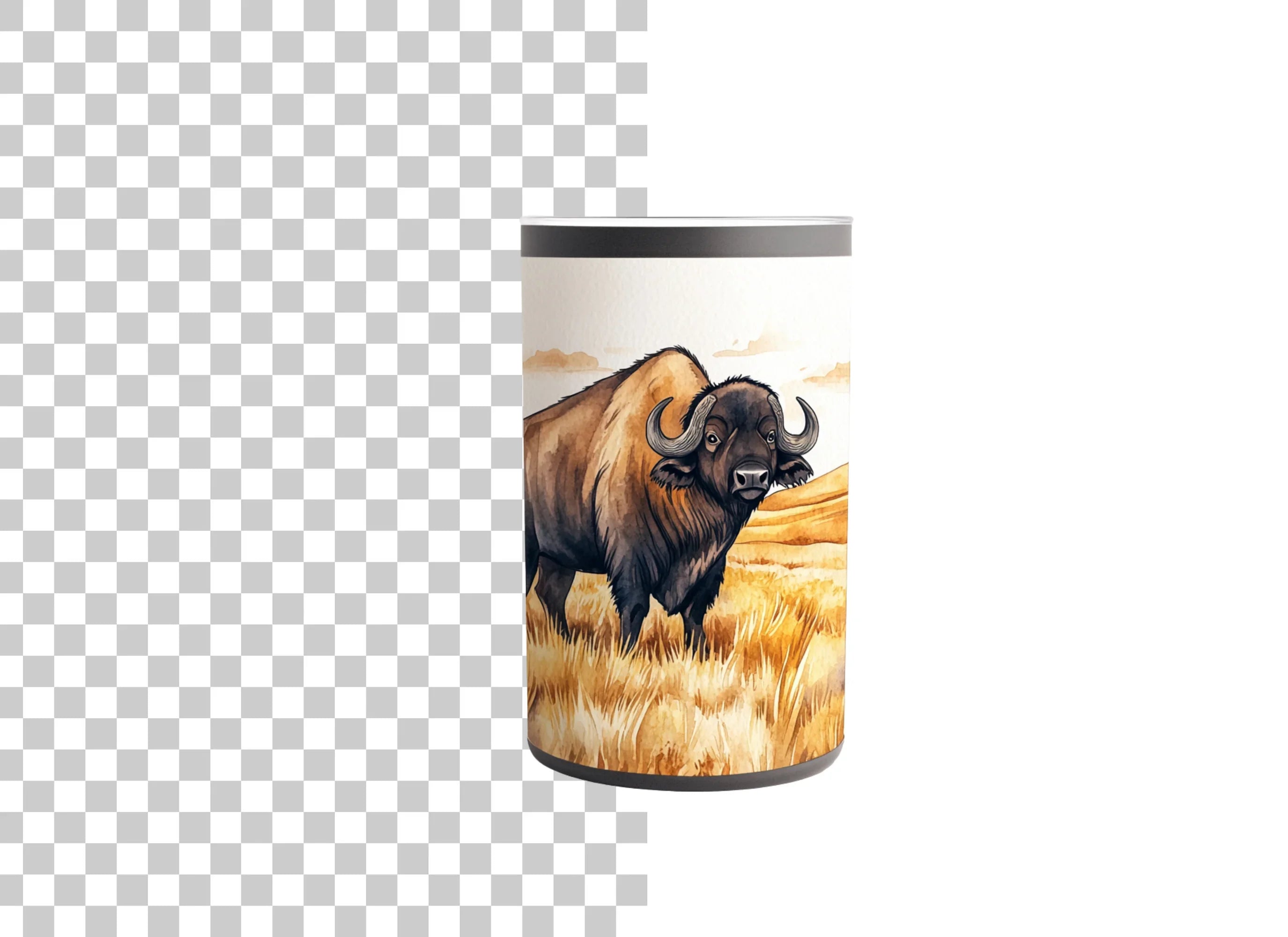 Buffalo in Grassy Field Clipart Bundle