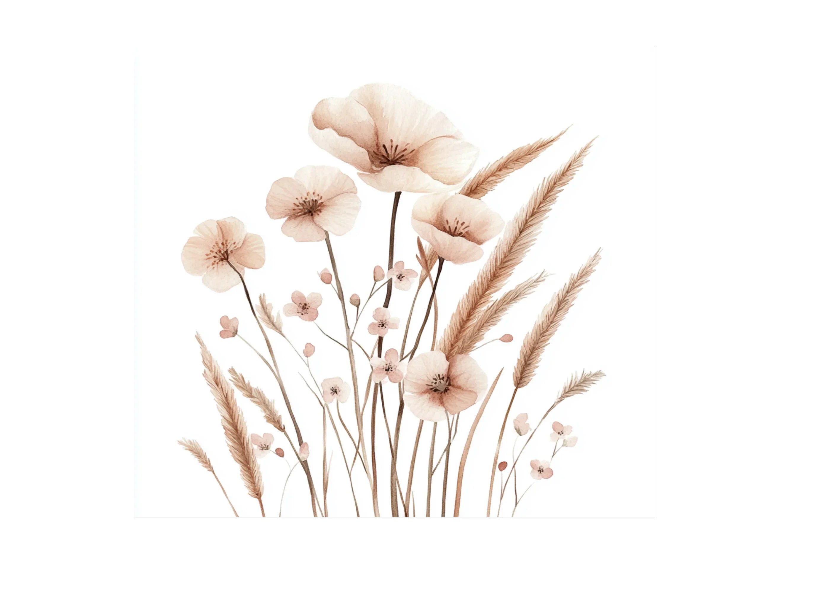 Pampas Grass Floral Clipart Bundle