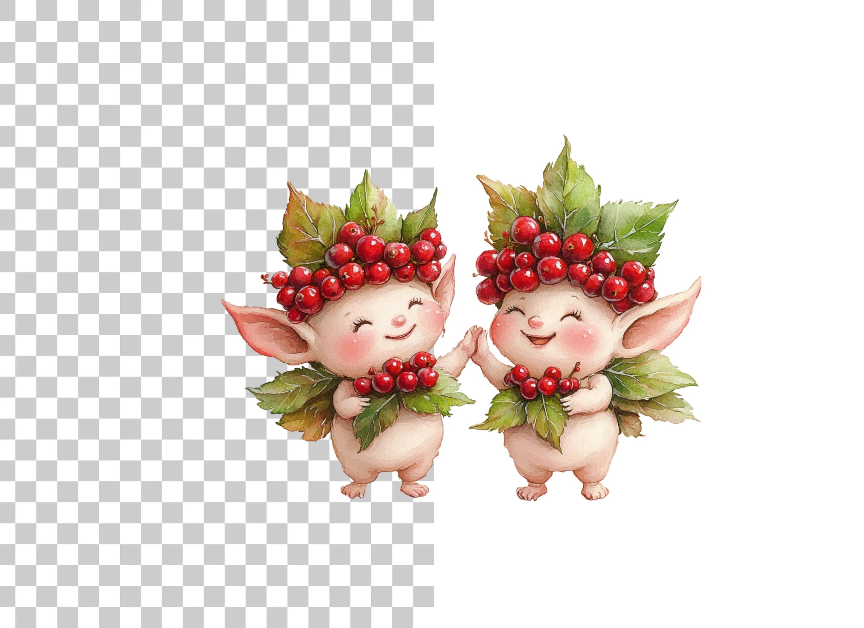 Cute Berry Fairies Clipart Bundle