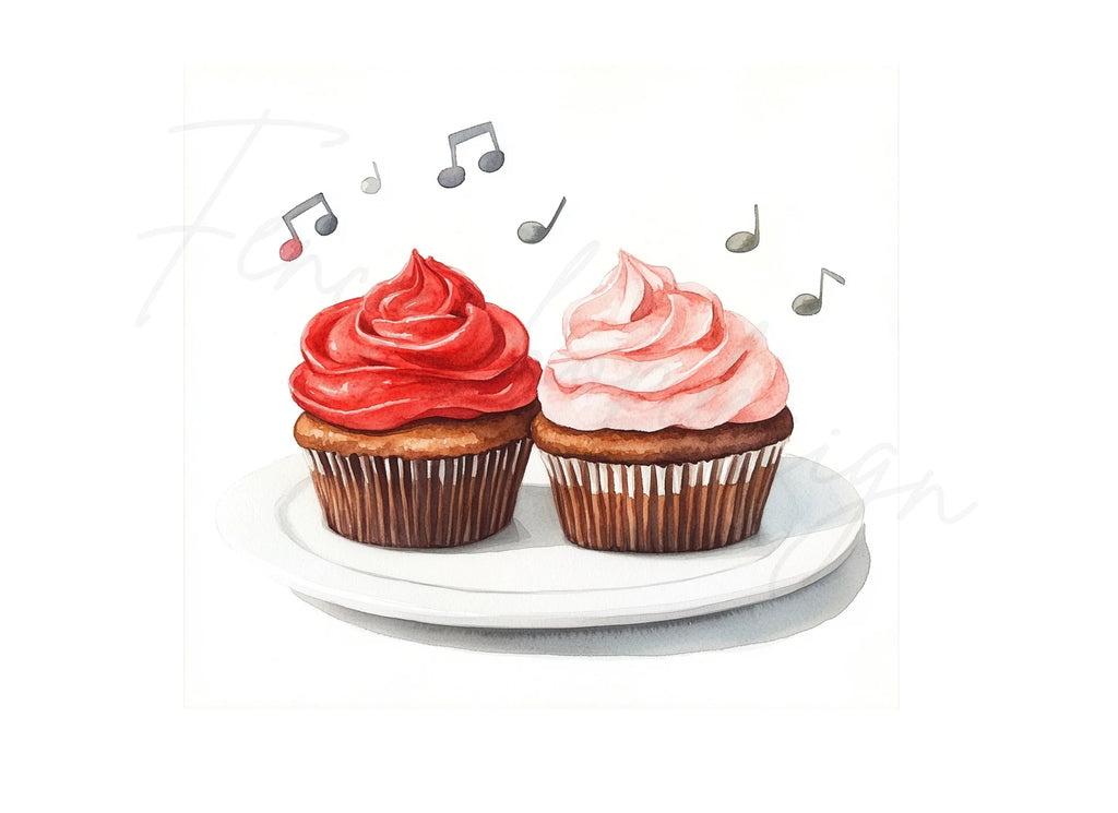 Musical Cupcakes Clipart Bundle