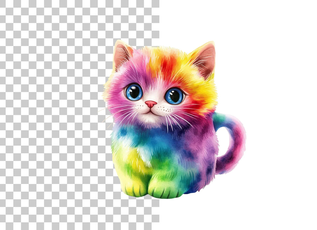 Rainbow Kitten Clipart Bundle