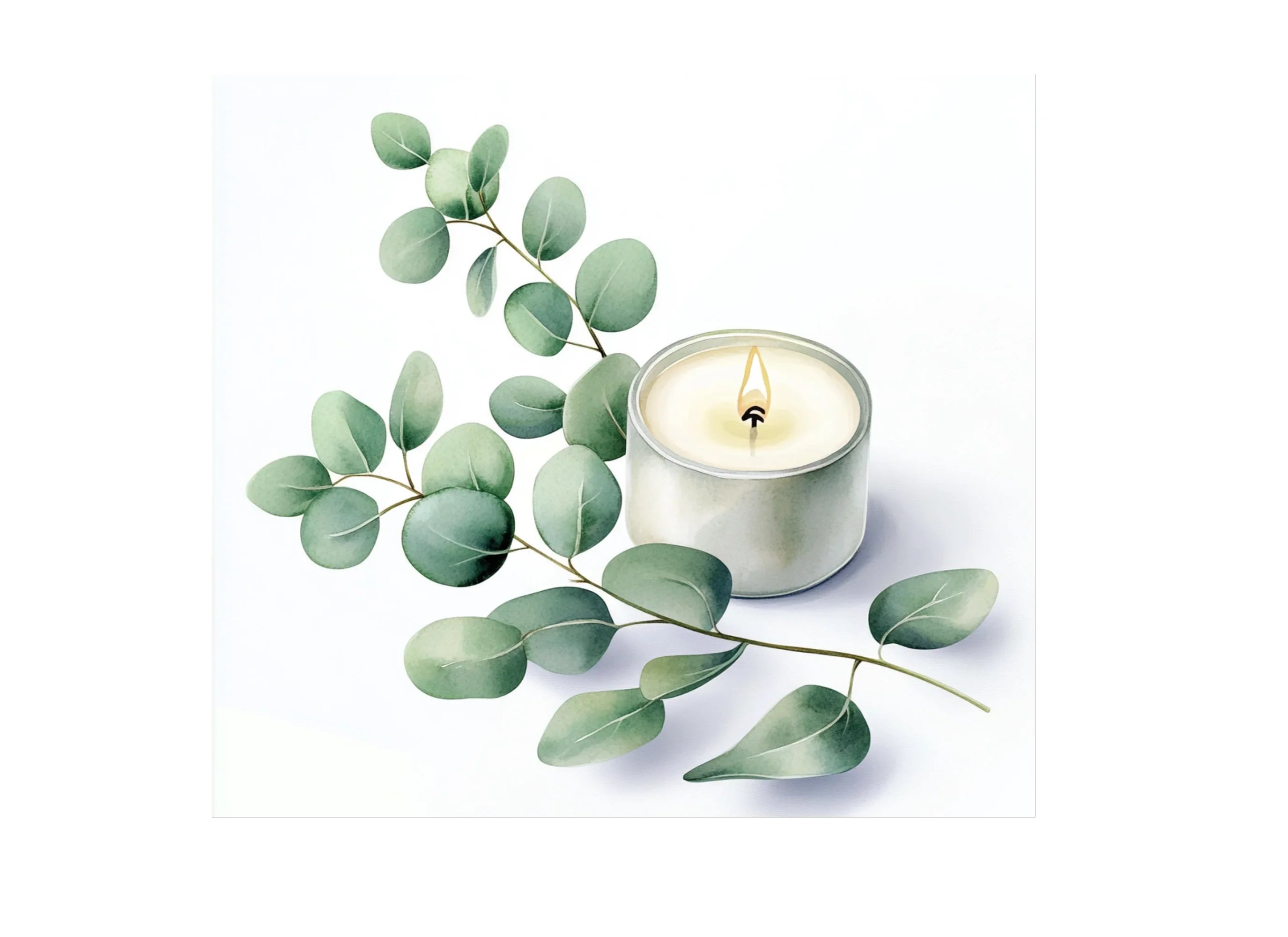 Eucalyptus Candle Clipart Bundle