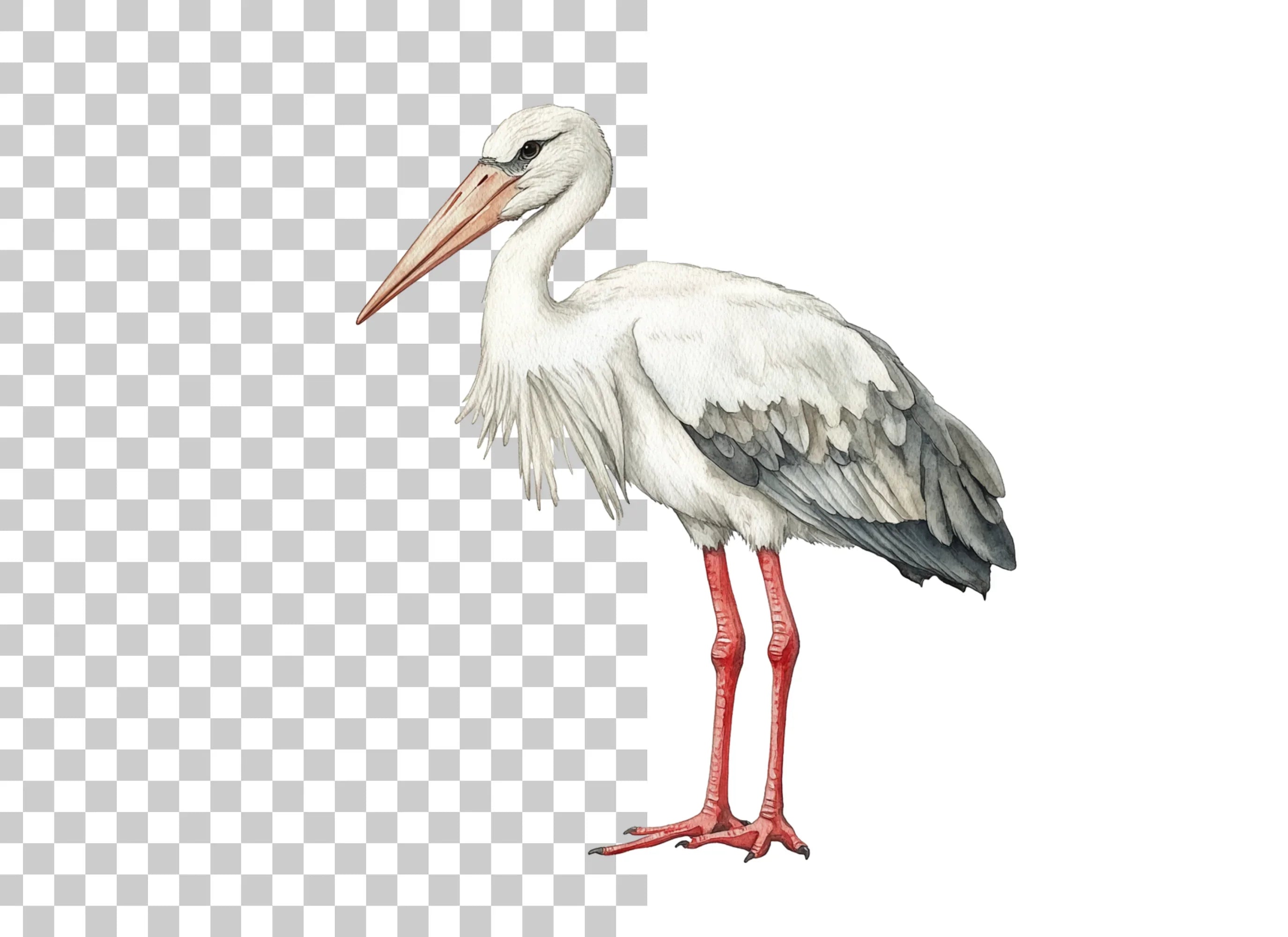 Elegant Stork Pair Clipart Bundle