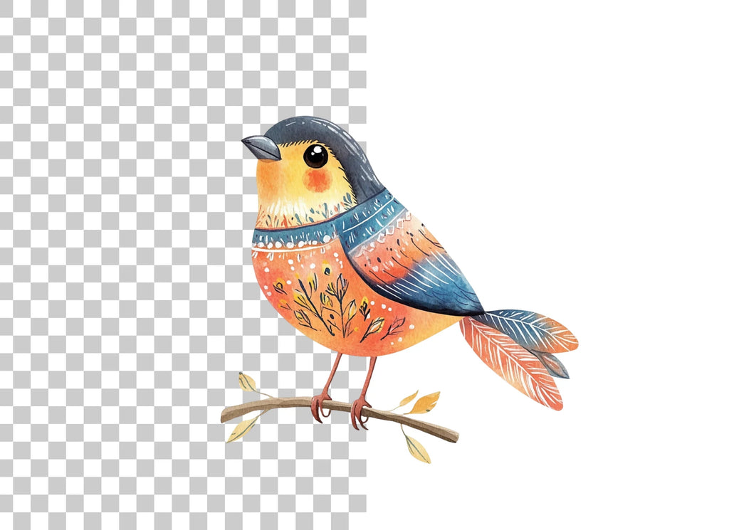 Charming Bird on Branch Clipart Bundle