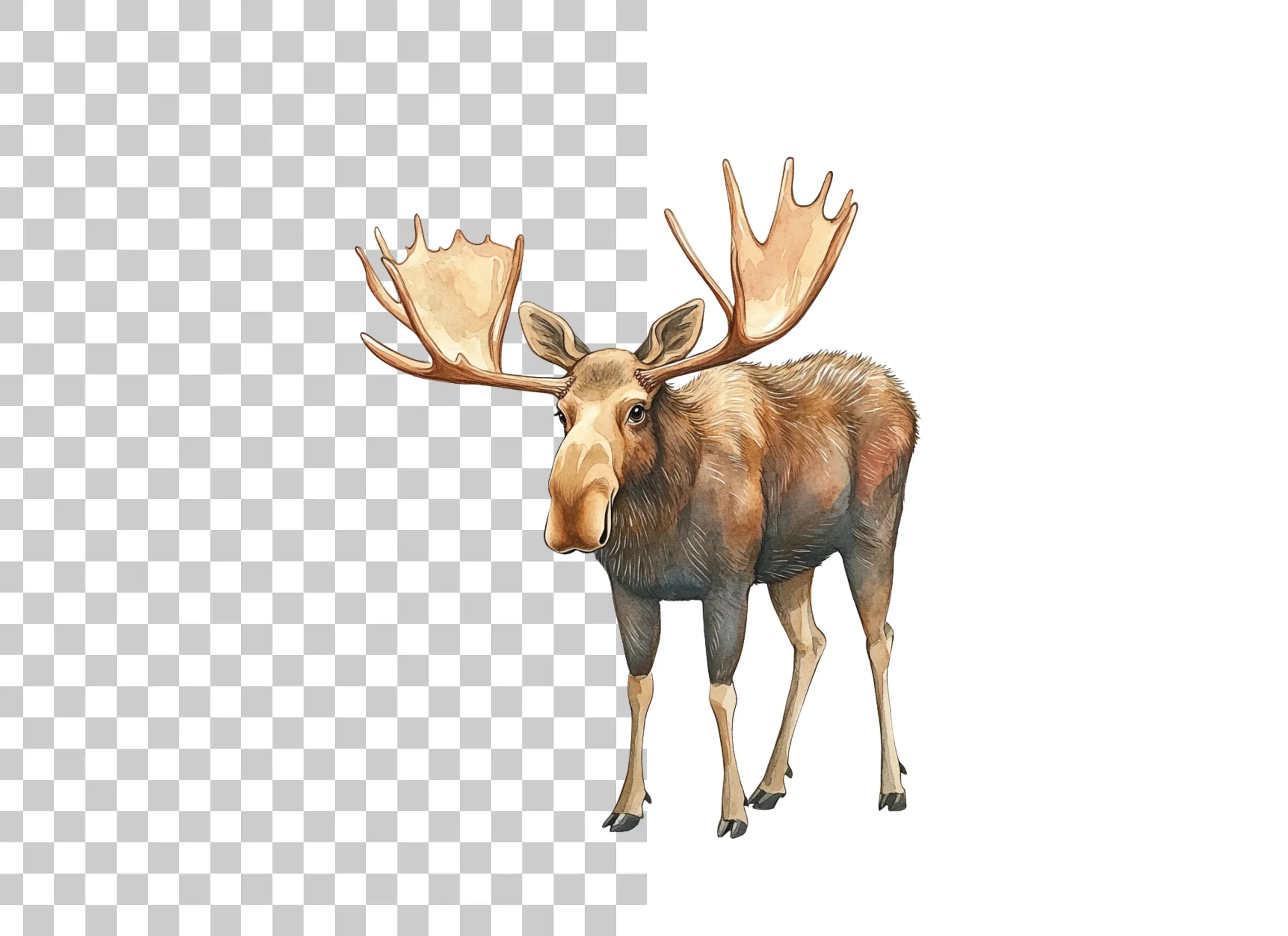 Moose Standing Clipart Bundle