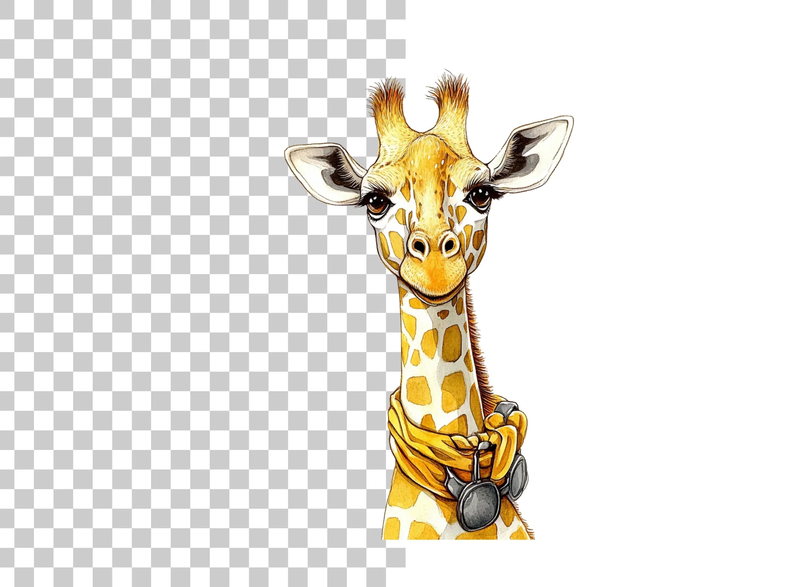 Cute Giraffe with Scarf Clipart Bundle