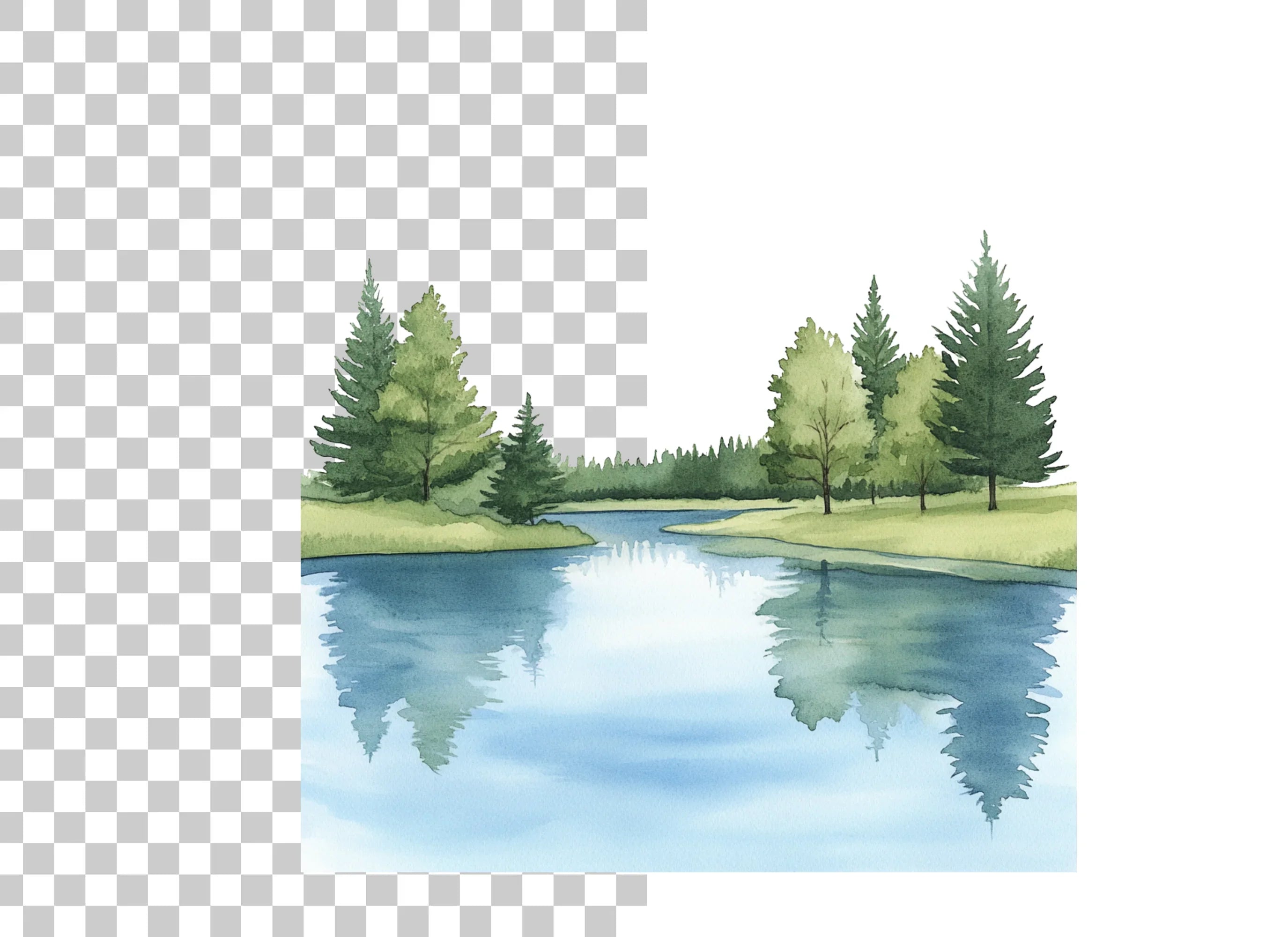 Tranquil Forest River Clipart Bundle