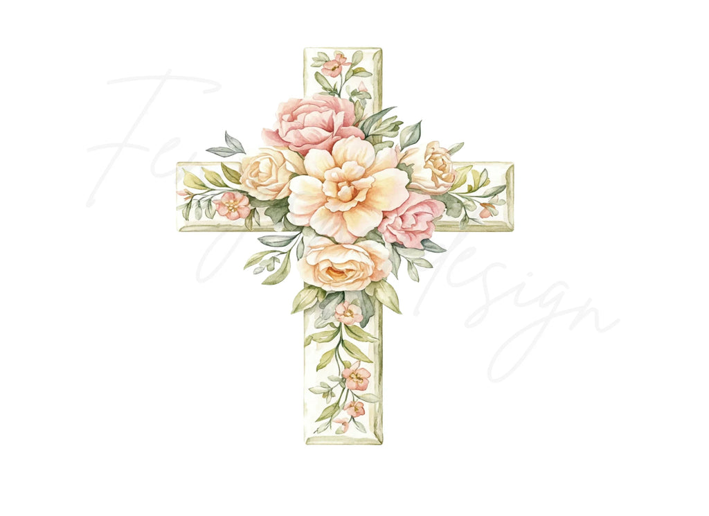 Floral Crosses Clipart Bundle