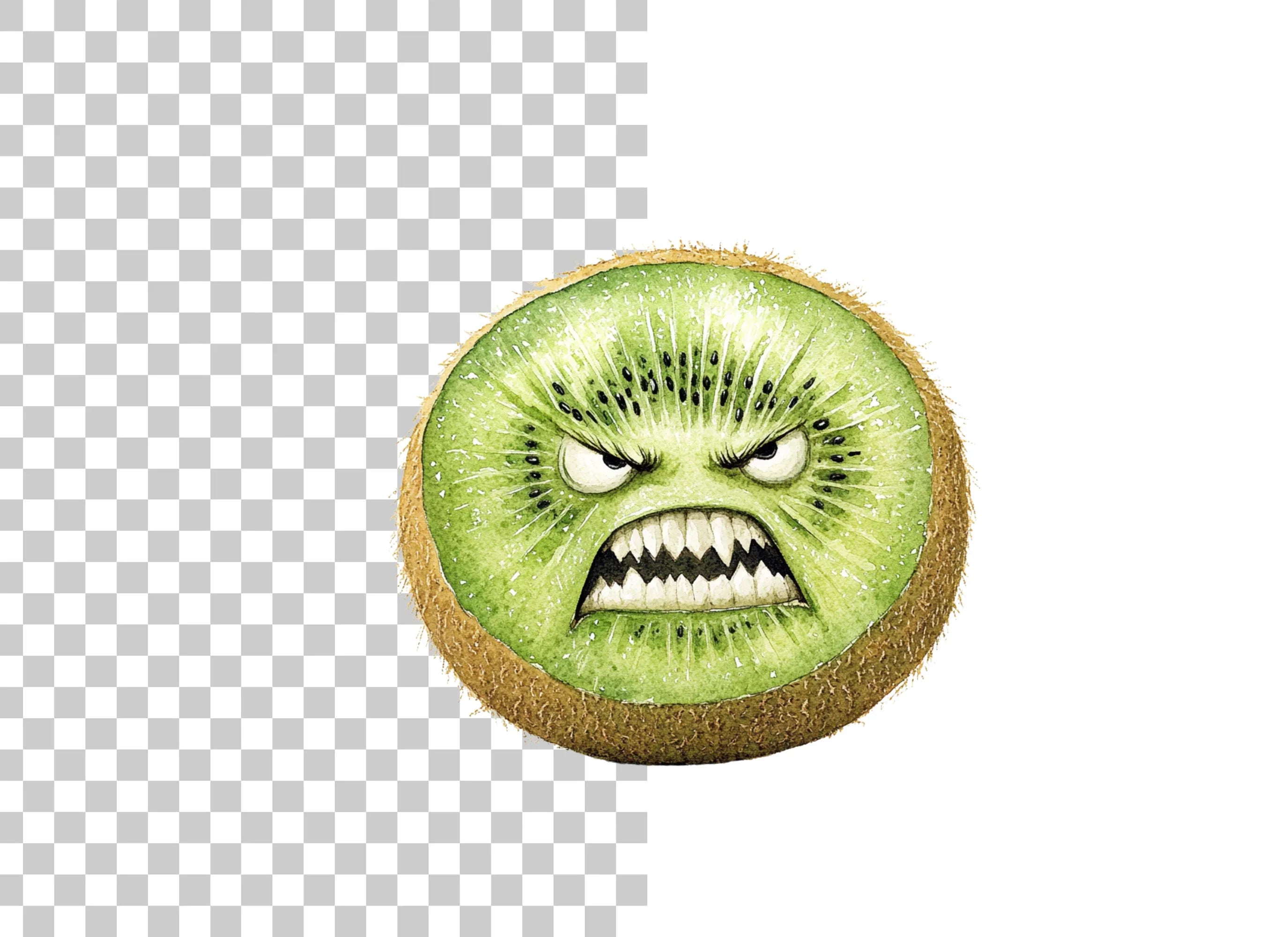 Furious Kiwi Fruit Character Clipart Bundle
