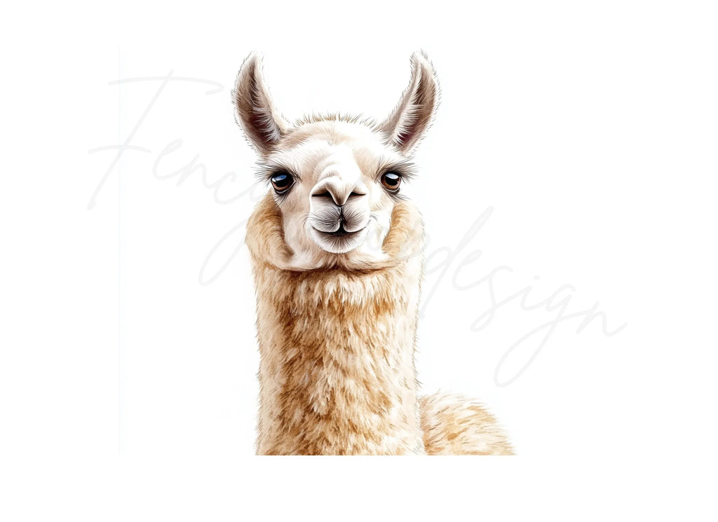 Cute Llama Faces Clipart Bundle