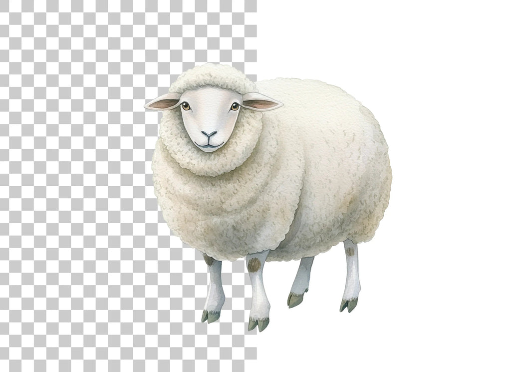 Adorable White Sheep Clipart Bundle