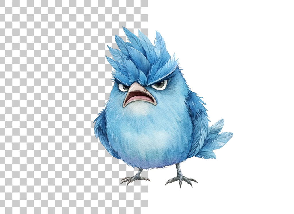 Furious Blue Bird Clipart Bundle