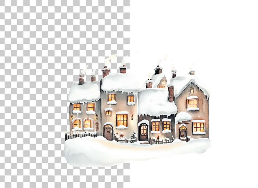 Winter Village Clipart Bundle